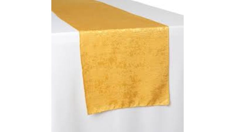 Crinkle Shimmer Table Runner – Gold | Rental Crinkle Shimmer Table Runner – Gold | Rental