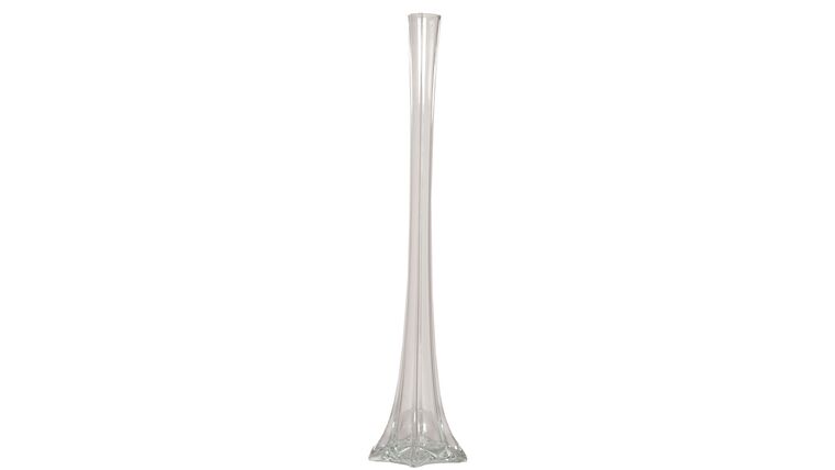 24″ Clear Glass Eiffel Tower Vase | Rental
