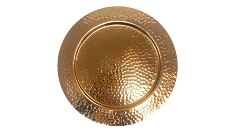 Hammered Gold Metal Charger Plate | Rental