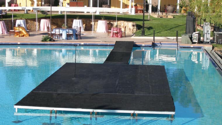 Solid Wood Deck Over Stage Walk On Water Pool Dance Floor (Per Sq Ft) | Rental