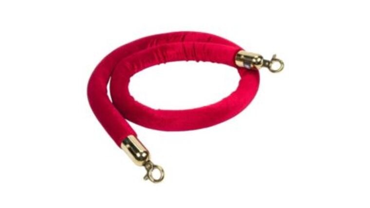 6.5’ x 1.5” Red Polyester Velvet Stanchion Rope w/Brass Snap Hook End | Rental 6.5’ x 1.5” Red Polyester Velvet Stanchion Rope w/Brass Snap Hook End | Rental
