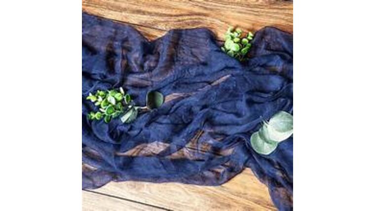 Cheesecloth Table Runner – Navy Blue | Rental