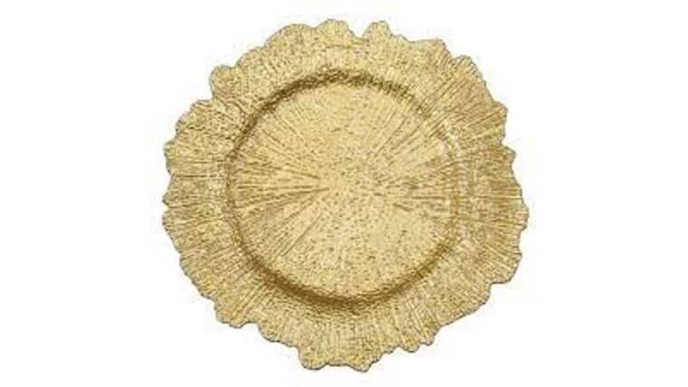 Reef Acrylic Charger Plate – Gold | Rental Reef Acrylic Charger Plate – Gold | Rental