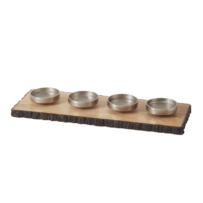 HA911 Wood Platter Votive Holder | Rental