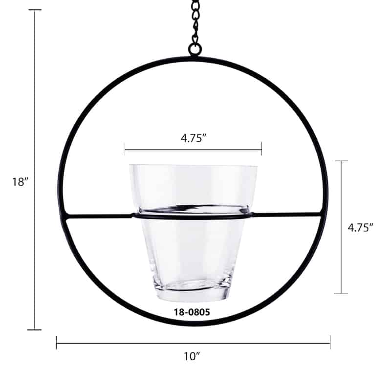Hanging Ring With Premium Glass Planter | Rental