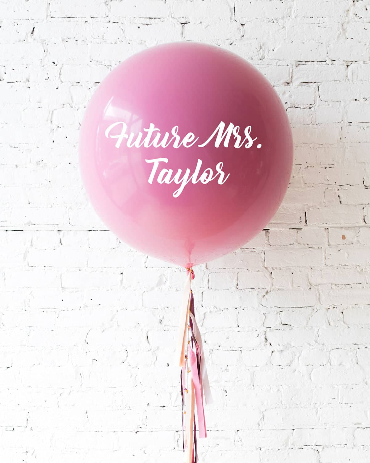 Berry Blush – Personalized Future Mrs. Balloon with Tassel | Purchase