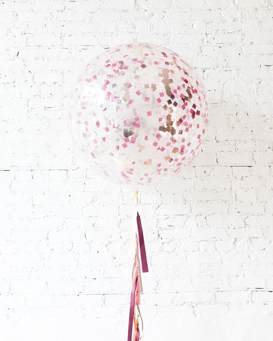 Berry Blush – Confetti Giant Balloon with Tassel | Purchase