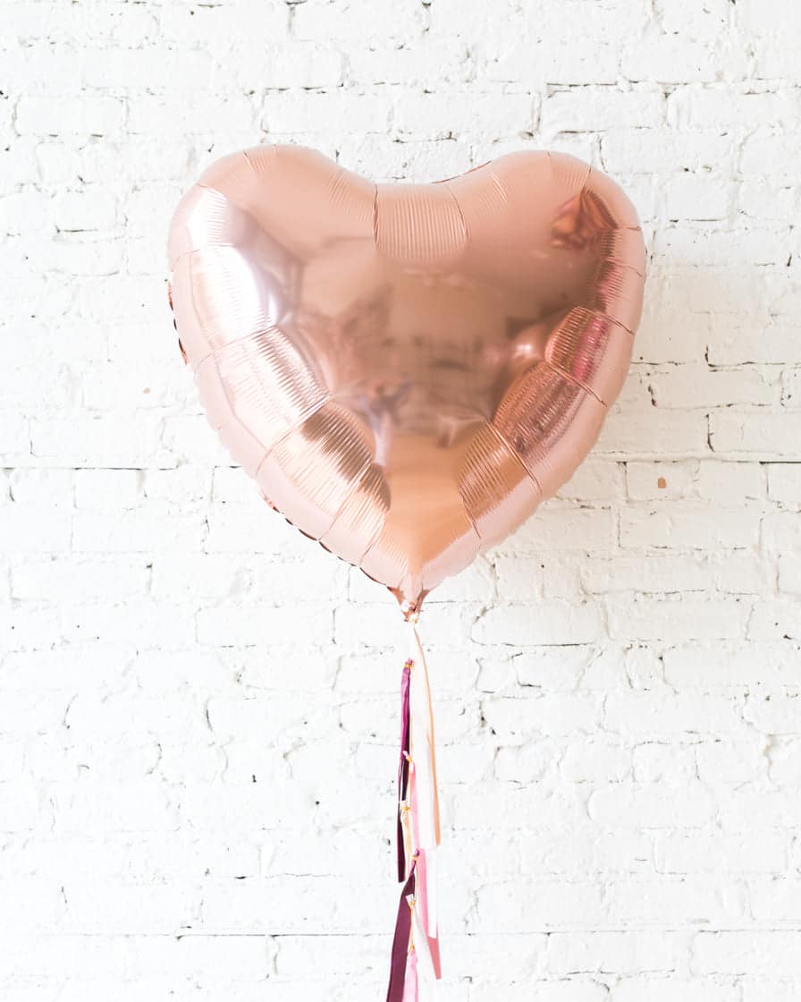 Berry Blush – 36in Heart Foil Balloon with Half-Tassel | Purchase