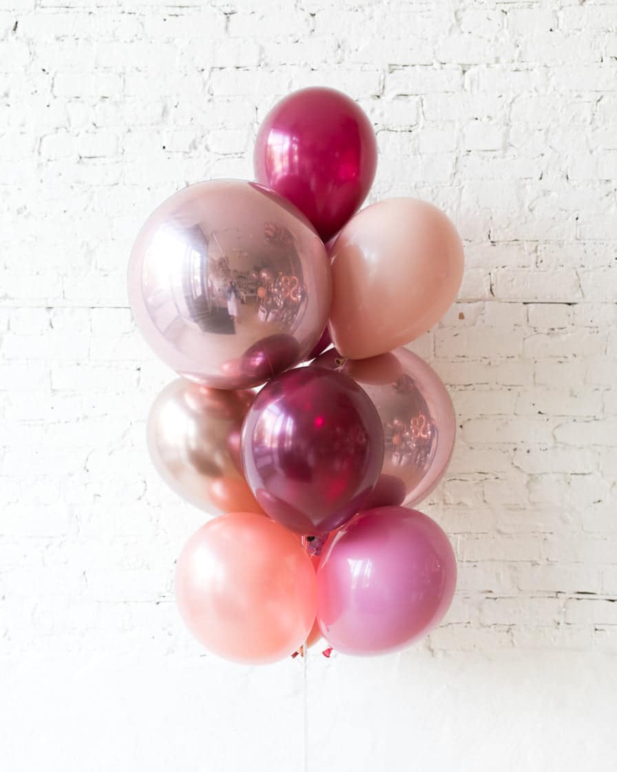 Berry Blush – Orbs and 11in Balloons – bouquet of 10 | Purchase