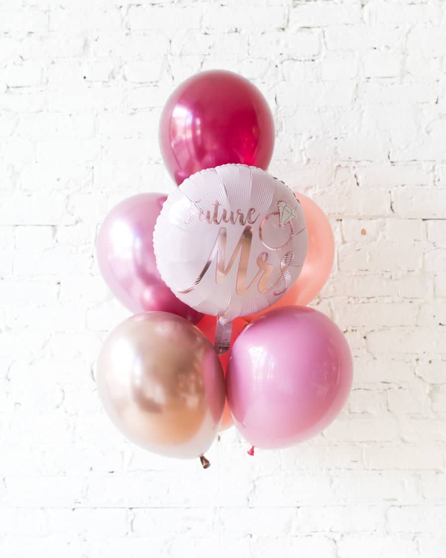 Berry Blush – Future Mrs. Foil and 11in Balloons – bouquet of 7 | Purchase