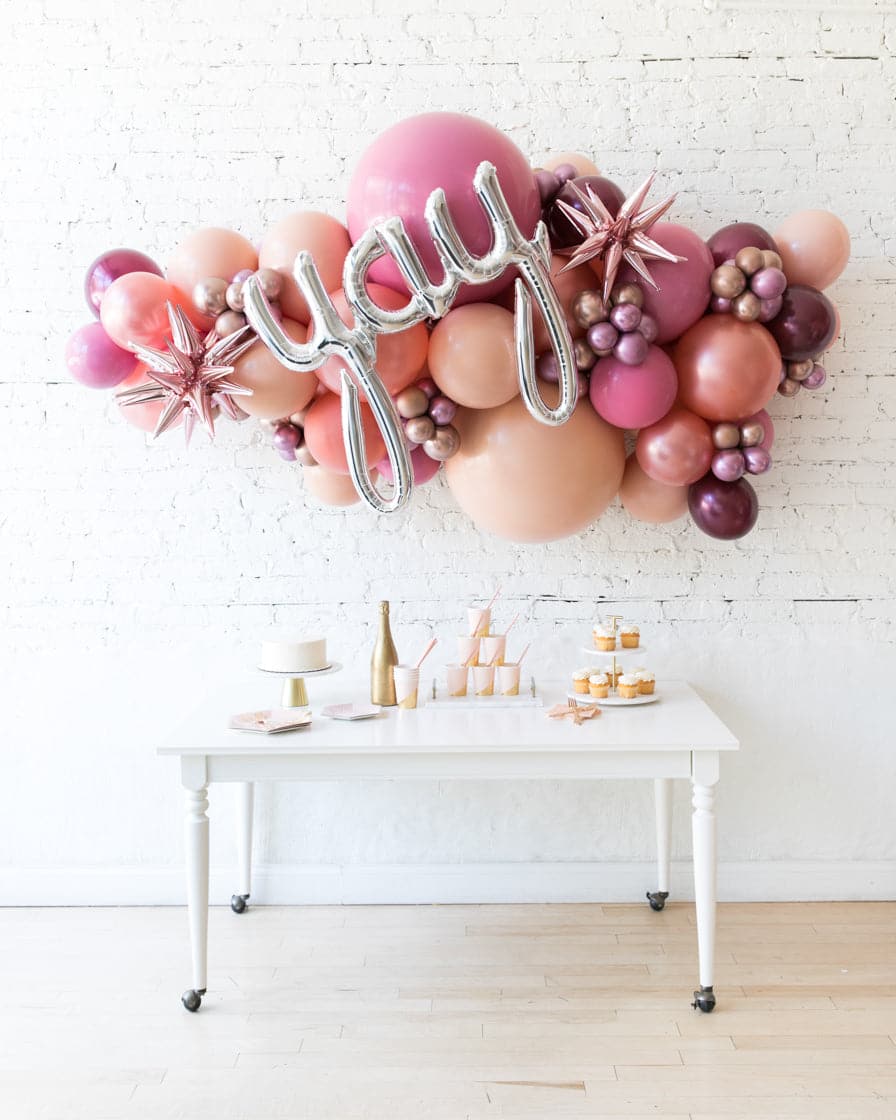 Berry Blush – Yay Script Backdrop Balloon Garland Install Piece – 6ft | Purchase Berry Blush – Yay Script Backdrop Balloon Garland Install Piece – 6ft | Purchase