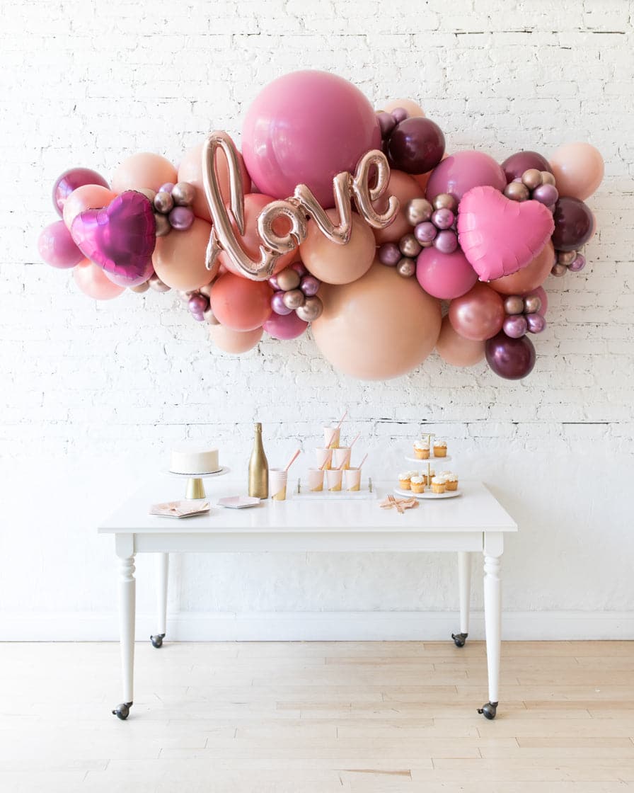Berry Blush – LOVE Backdrop Balloon Garland Install Piece | Purchase