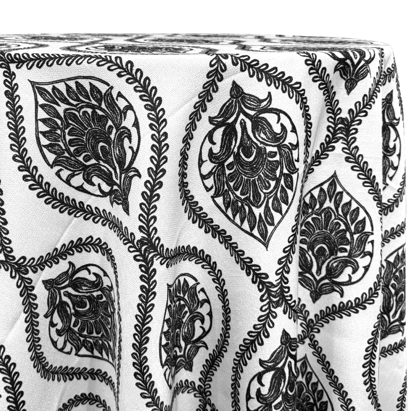 Mayfair (Slub Print) Table Linen in Black | Rental Mayfair (Slub Print) Table Linen in Black | Rental