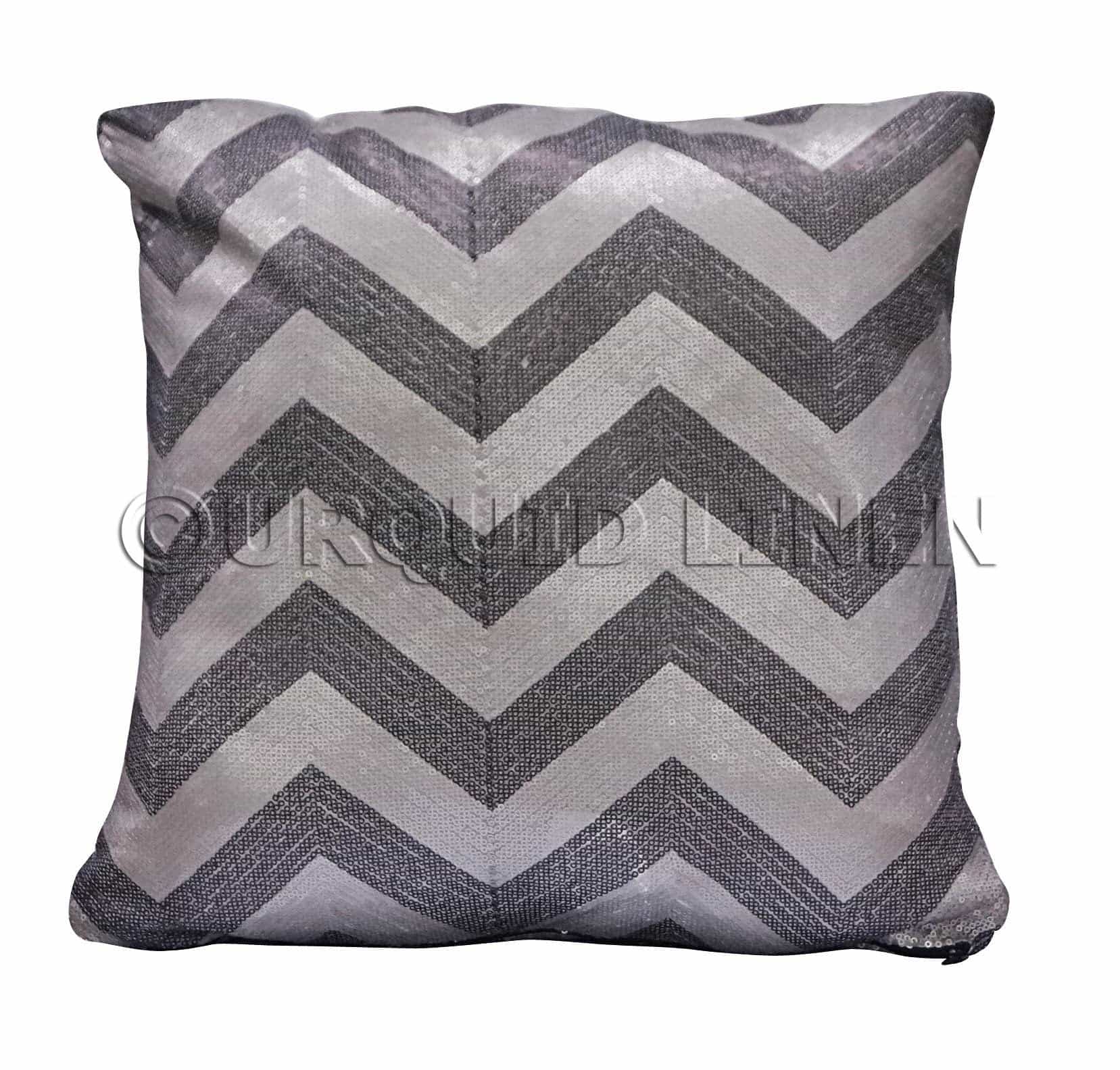 Chevron Sequins Throw Pillow | Rental