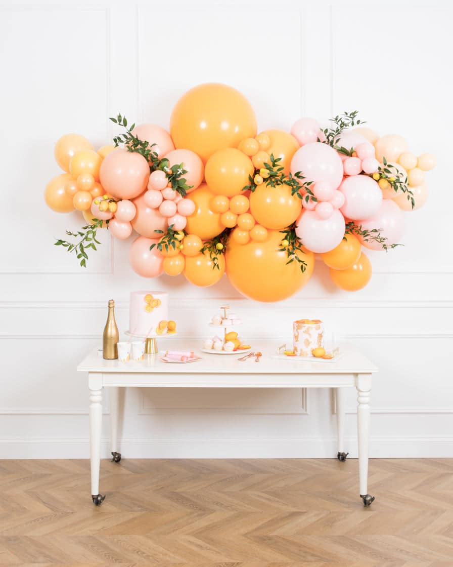 Citrus – Balloon Backdrop Install Piece with Greenery – 6ft | Purchase Citrus – Balloon Backdrop Install Piece with Greenery – 6ft | Purchase