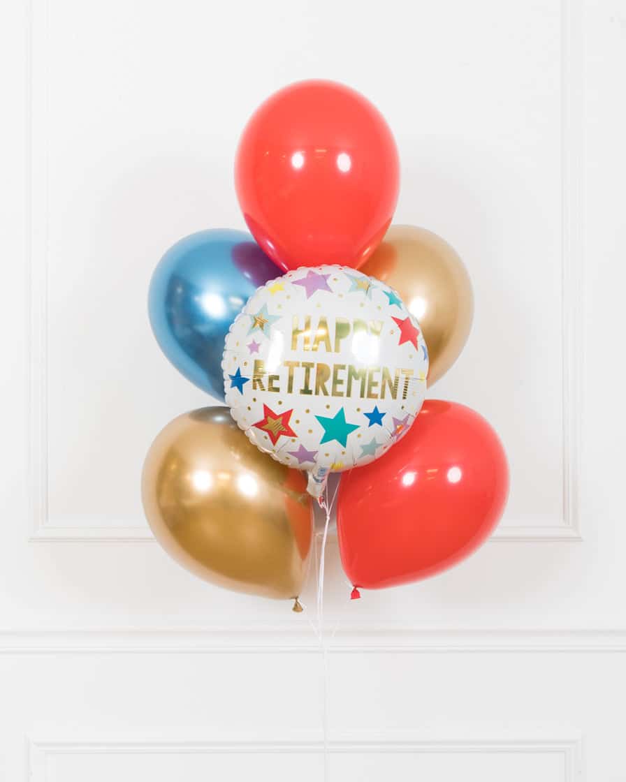 Office Retirement Party – Happy Retirement Foil and 11in Bouquet of 7 | Purchase