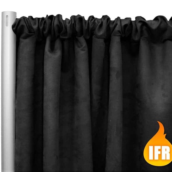 Duvetyne (Fire Retardant) Drape Panel in Black | Rental