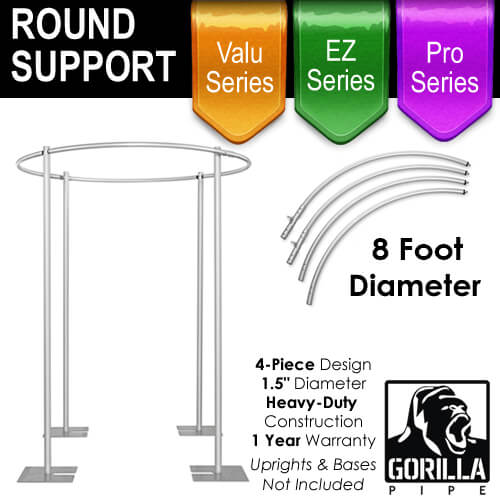 8ft Round Drape Support for 4-Post Canopy – 4 Piece | Rental