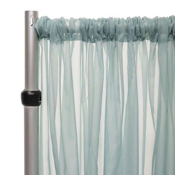 *FR* 10ft Wide Sheer Voile Curtain Panel by Eastern Mills w/ 4″ Pockets – Ocean | Rental