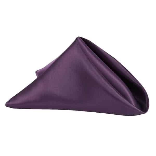 Sleek Satin Napkin 20″x20″ – Eggplant/Plum | Rental