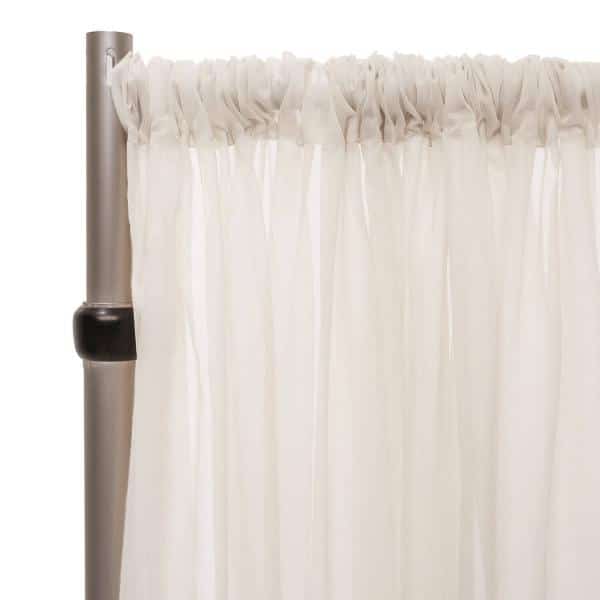 *FR* 10ft Wide Sheer Voile Curtain Panel by Eastern Mills w/ 4″ Pockets – White Sand | Rental