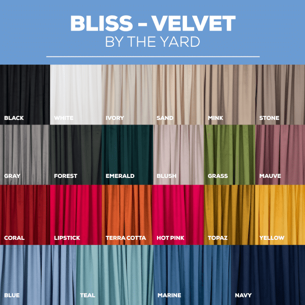 Bliss – 100% Polyester Velvet – By The Yard – 110″ Width | Rental