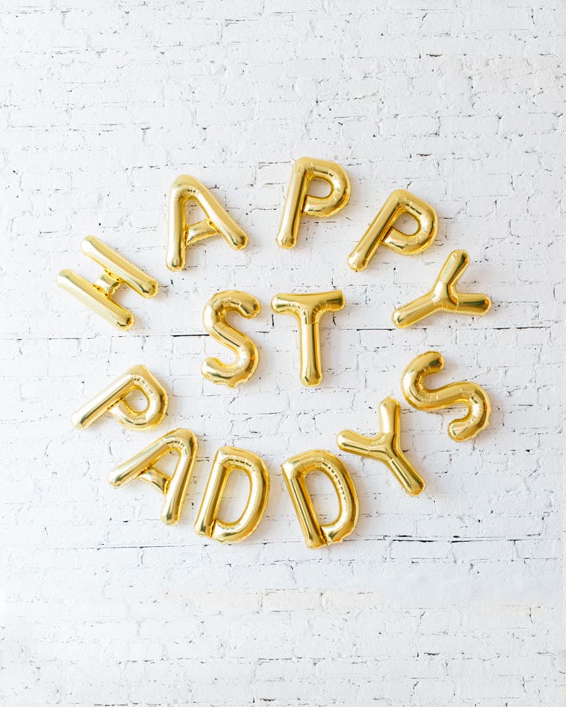 St. Patrick’s Day – 16in Gold HAPPY ST PADDYS Foil Letters Set | Purchase St. Patrick’s Day – 16in Gold HAPPY ST PADDYS Foil Letters Set | Purchase