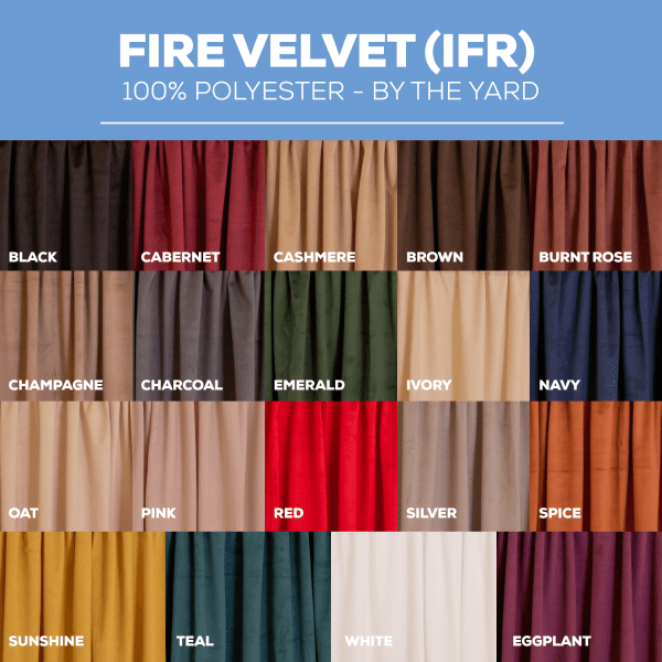 Fire Velvet (IFR) – 100% Polyester – By The Yard – 60″ Width | Rental
