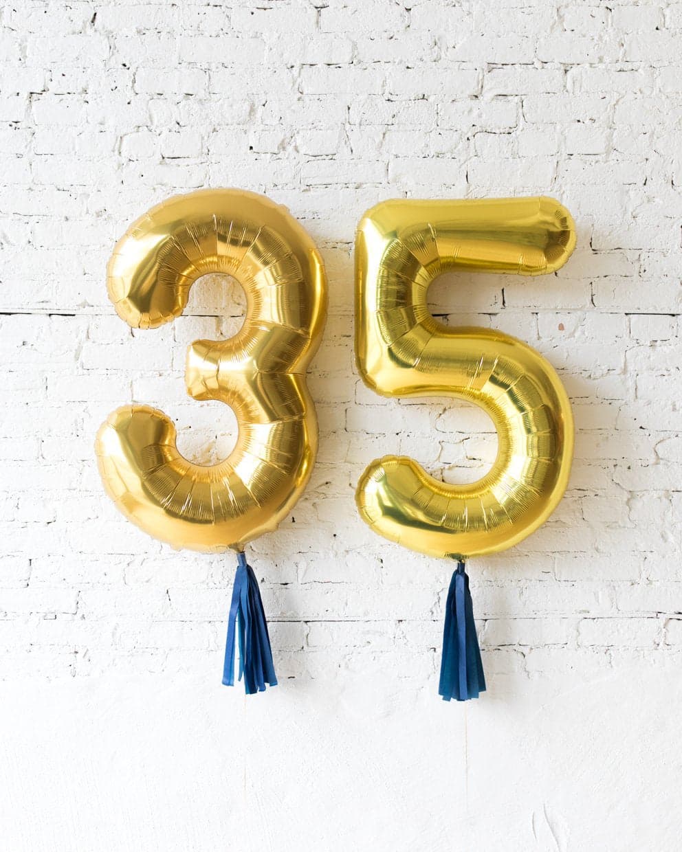 34in Gold Foil Numbers with Navy skirt | Purchase 34in Gold Foil Numbers with Navy skirt | Purchase