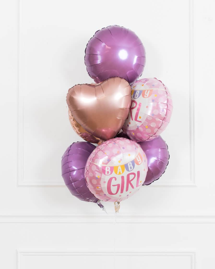 GIFT- Baby Girl Foil Balloon Bouquet | Rental