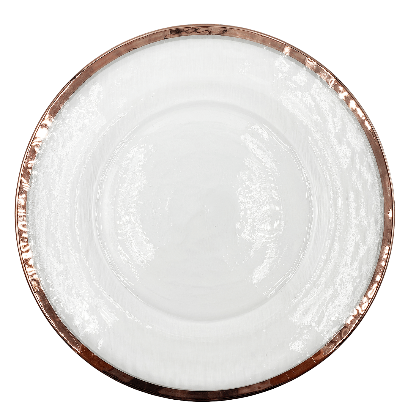 Halo – Glass Charger Plate in Rose Gold (Item # 0212) | Rental