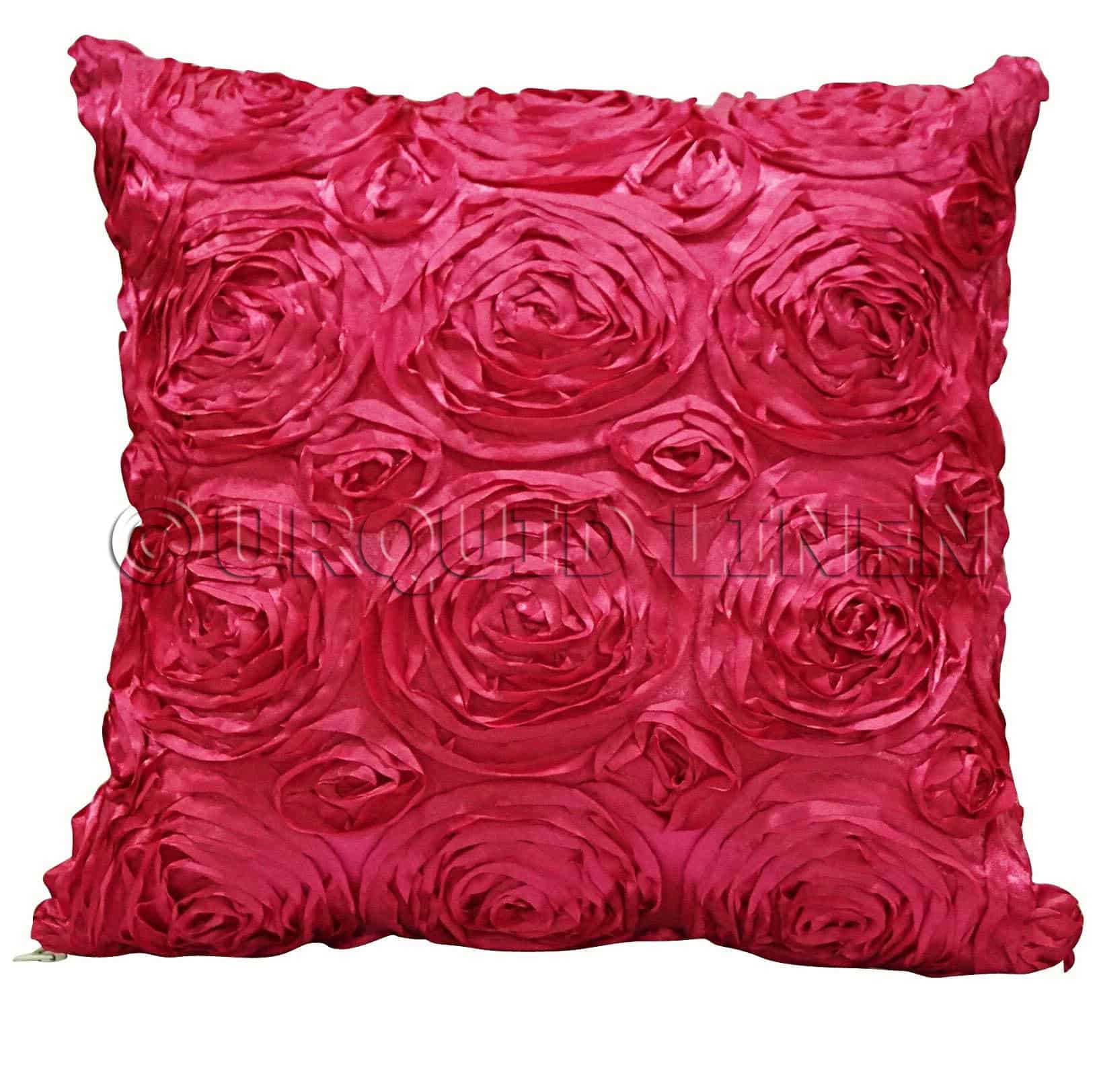 Rose Satin (3D) Throw Pillow | Rental