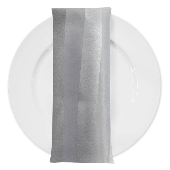 Imperial Stripe Table Napkin in Silver | Rental Imperial Stripe Table Napkin in Silver | Rental