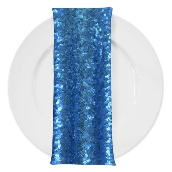 Glitz Sequins (w/ Poly Lining) Table Napkin in Turquoise | Rental Glitz Sequins (w/ Poly Lining) Table Napkin in Turquoise | Rental