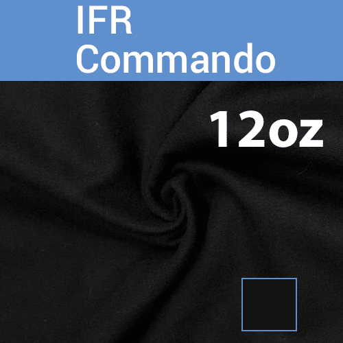 12oz. Fire Retardant Duvetyne/Commando Cloth – Sewn Drape Panel w/ 4″ Rod Pockets – 8ft in Black | Rental