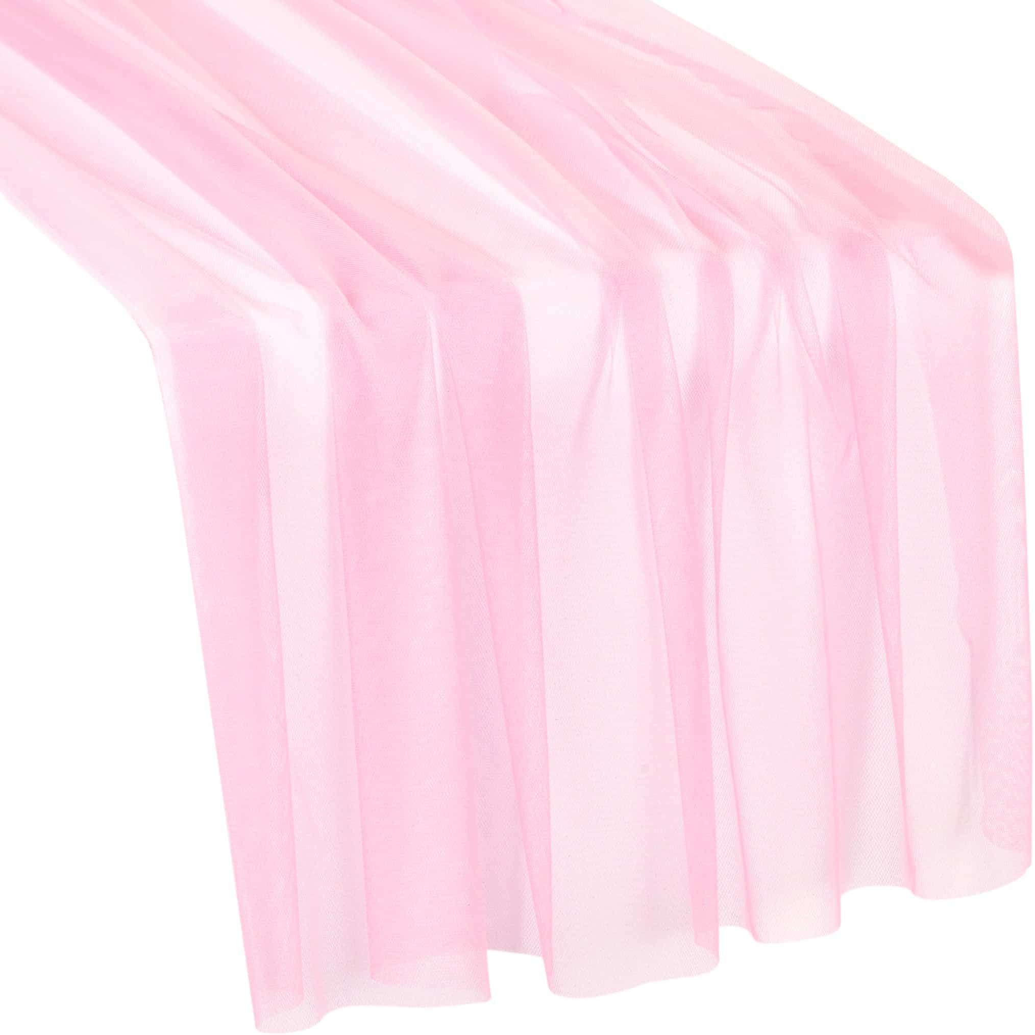 Soft Tulle Table Runner Extra Long 30″ x 16ft – Pink | Rental