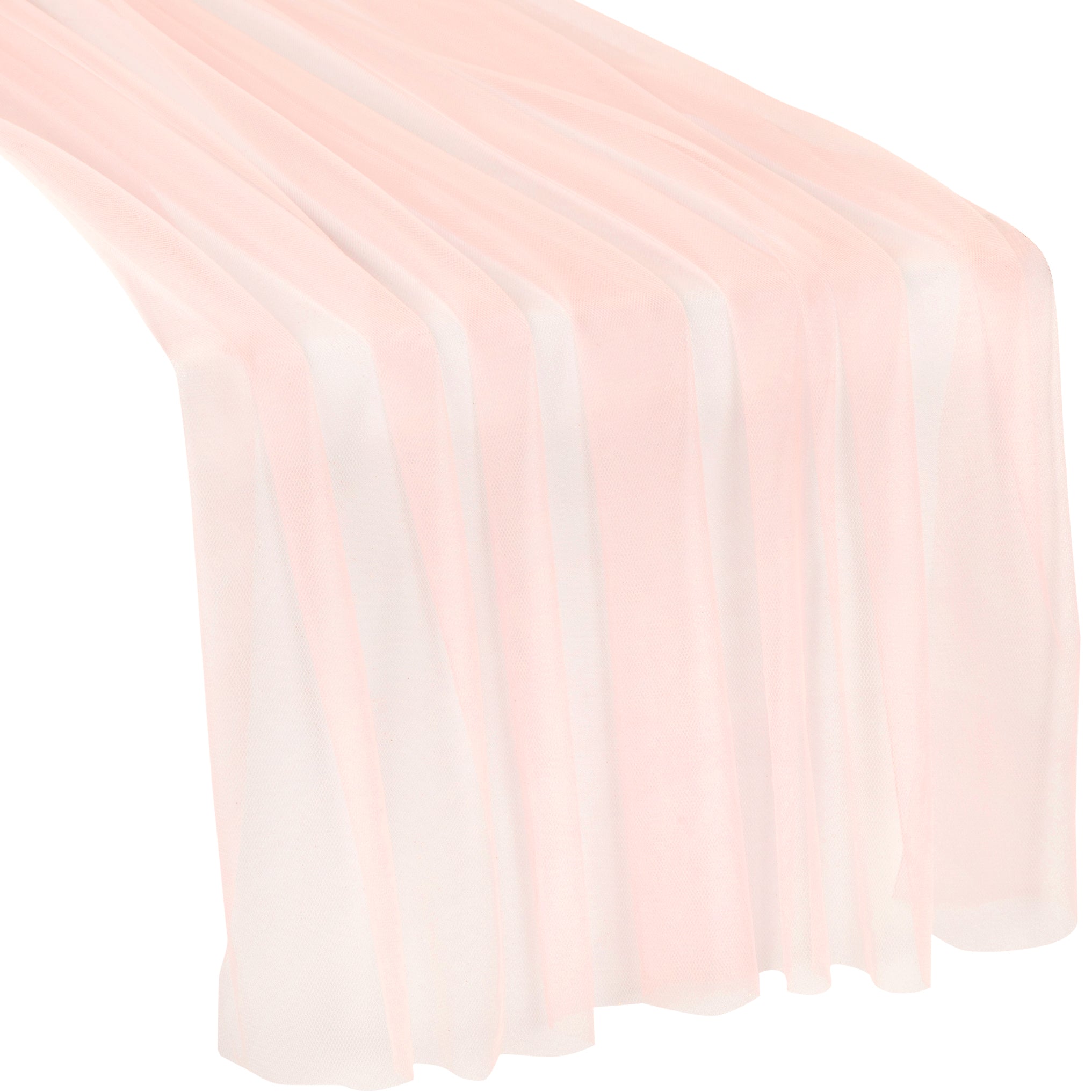 Soft Tulle Table Runner Extra Long 30″ x 16ft – Blush | Rental