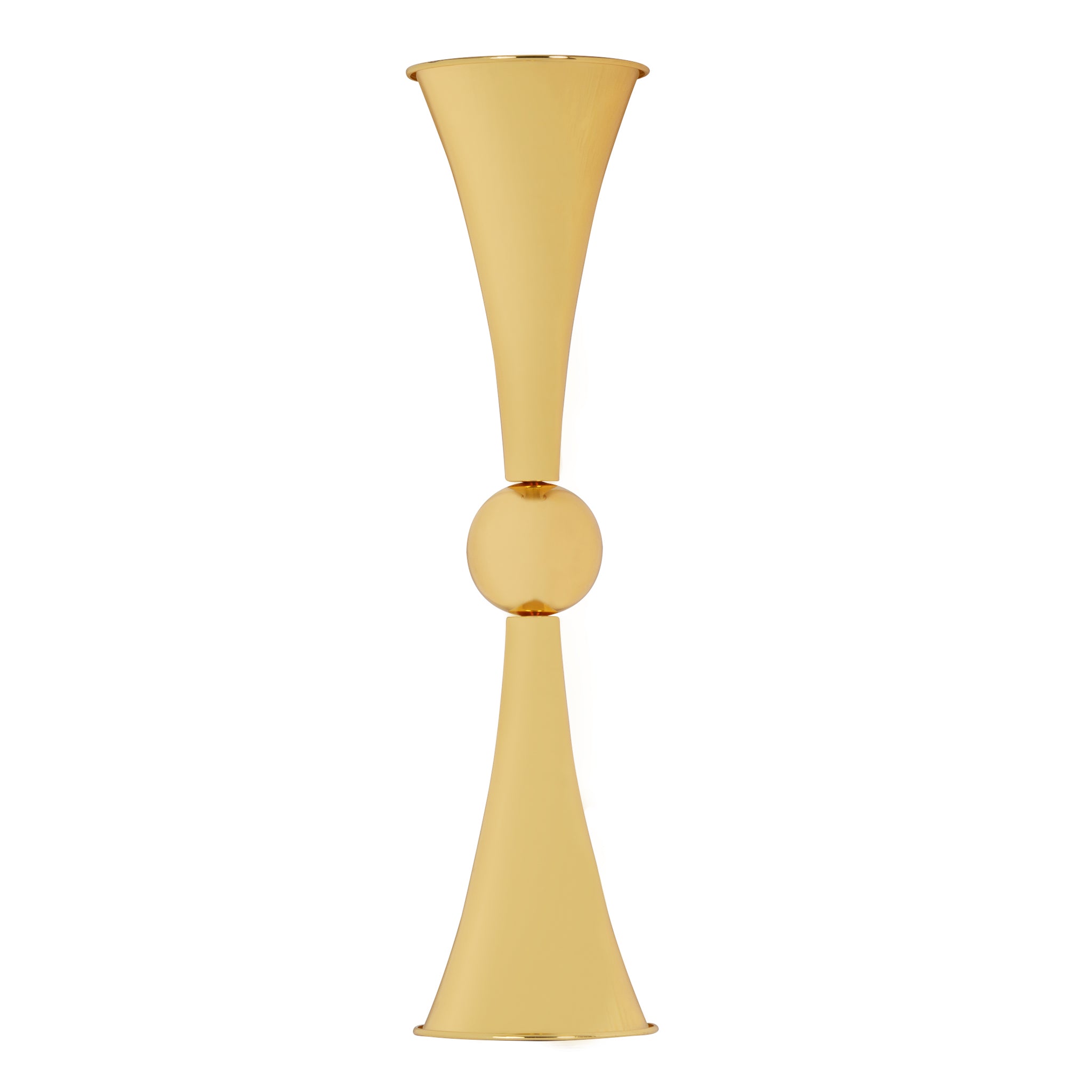 Metallic Reversible Riser Flower Centerpiece Vase 28″ Tall – Gold | Rental