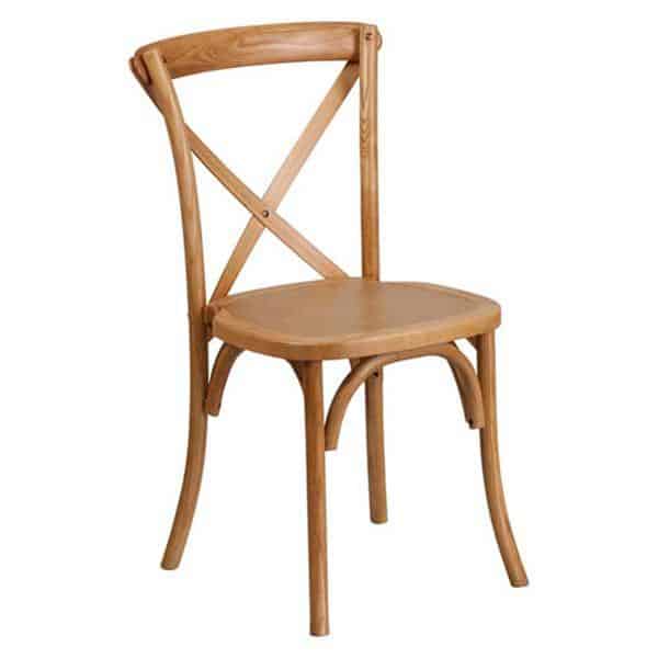 Wooden Crossback Chair – Oak | Rental