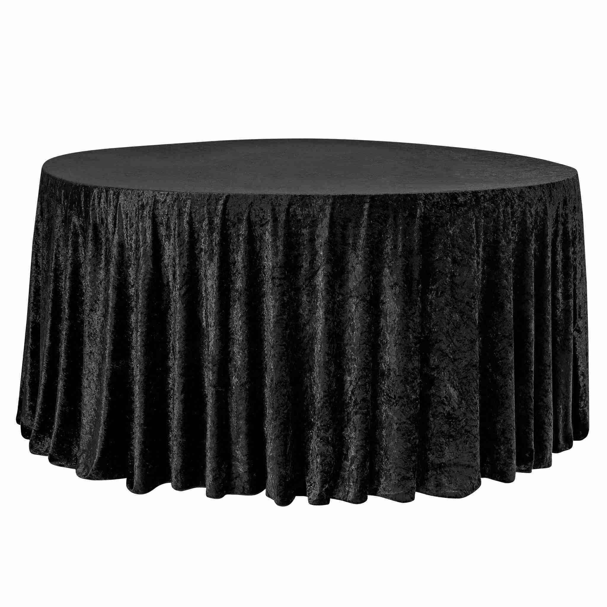Velvet 120 Round Tablecloth Black