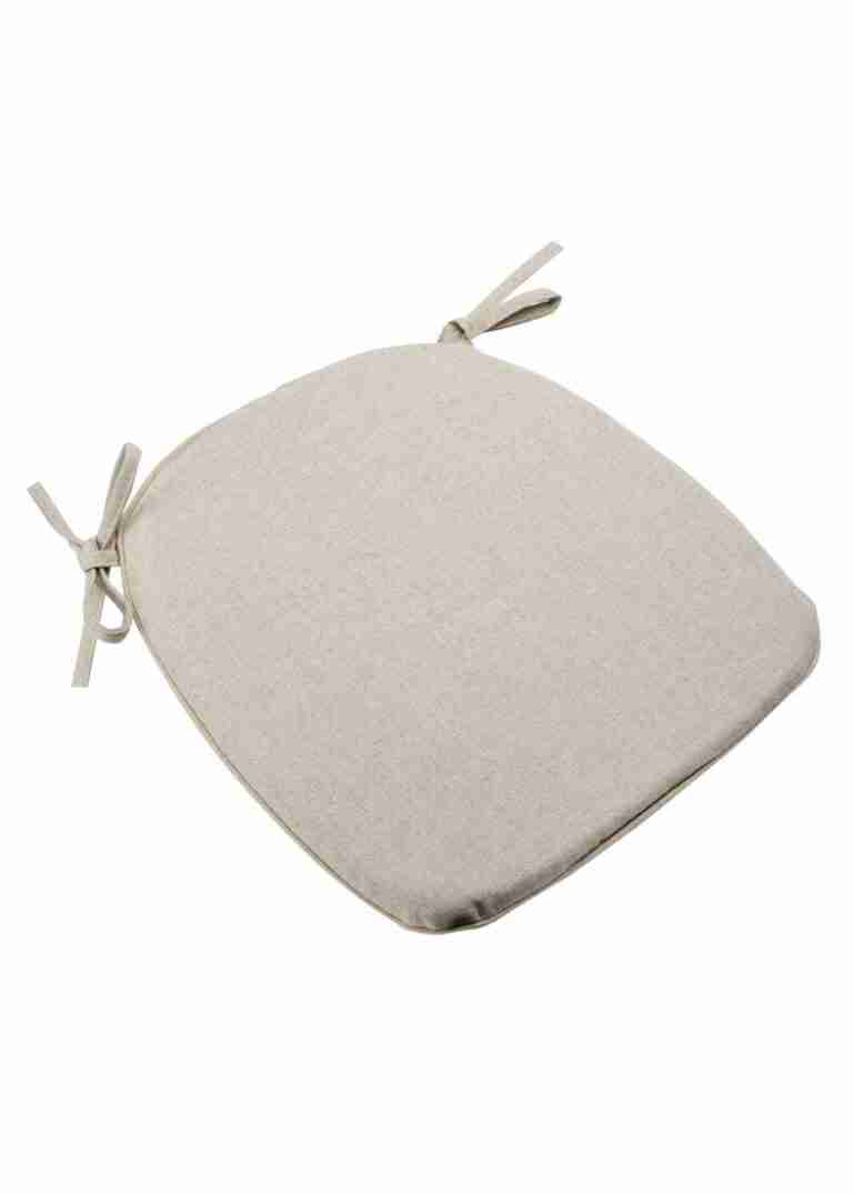 Beige Tweed 1.5″ Thick Cross Back Tie Strap Cushion | Rental