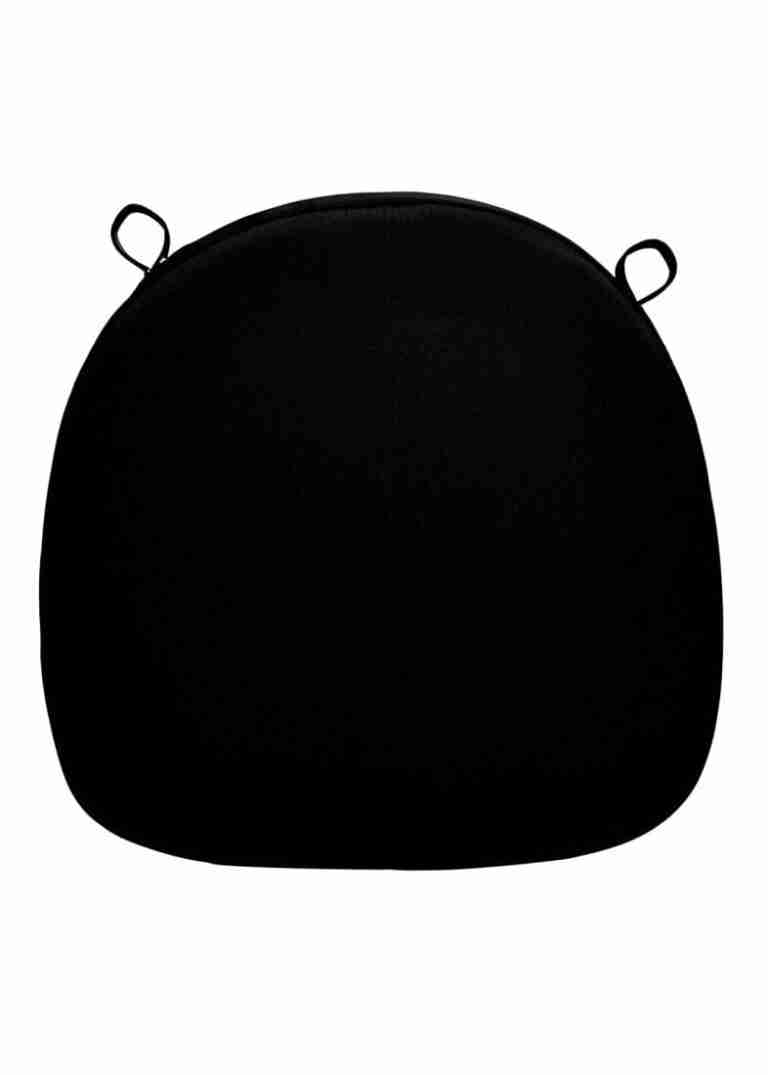 Black Fabric 2″ Thick Cross Back Cushion | Rental