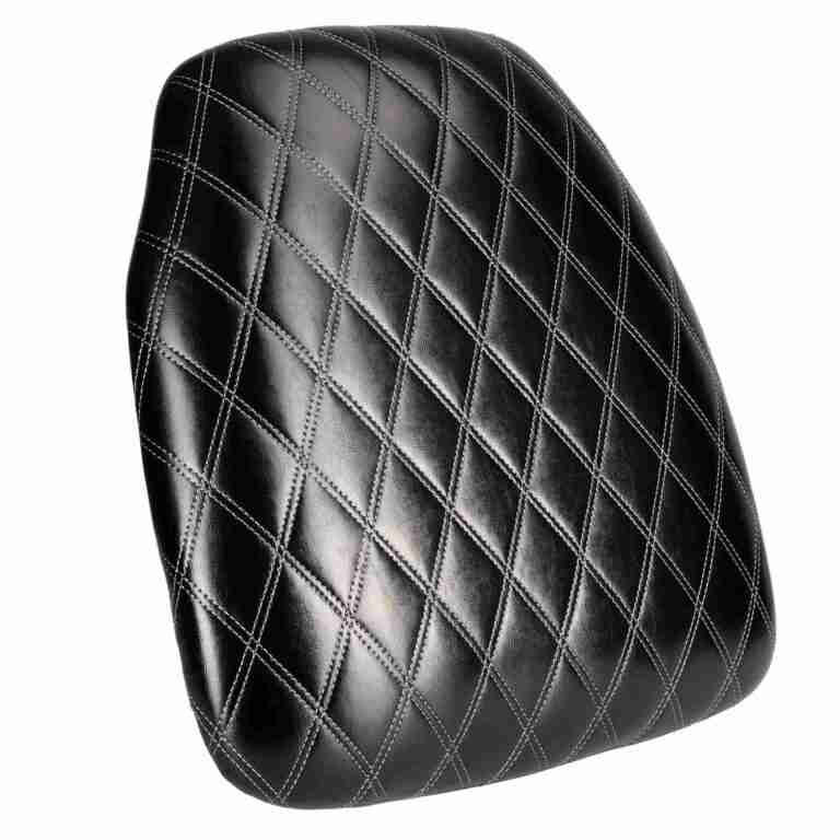 Black Vinyl Panel Back Chiavari Cushion with Bentley Stitching and SlipNot™ Technology | Rental