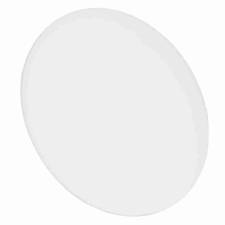 Cool White Round Vinyl Panel Back Cushion | Rental