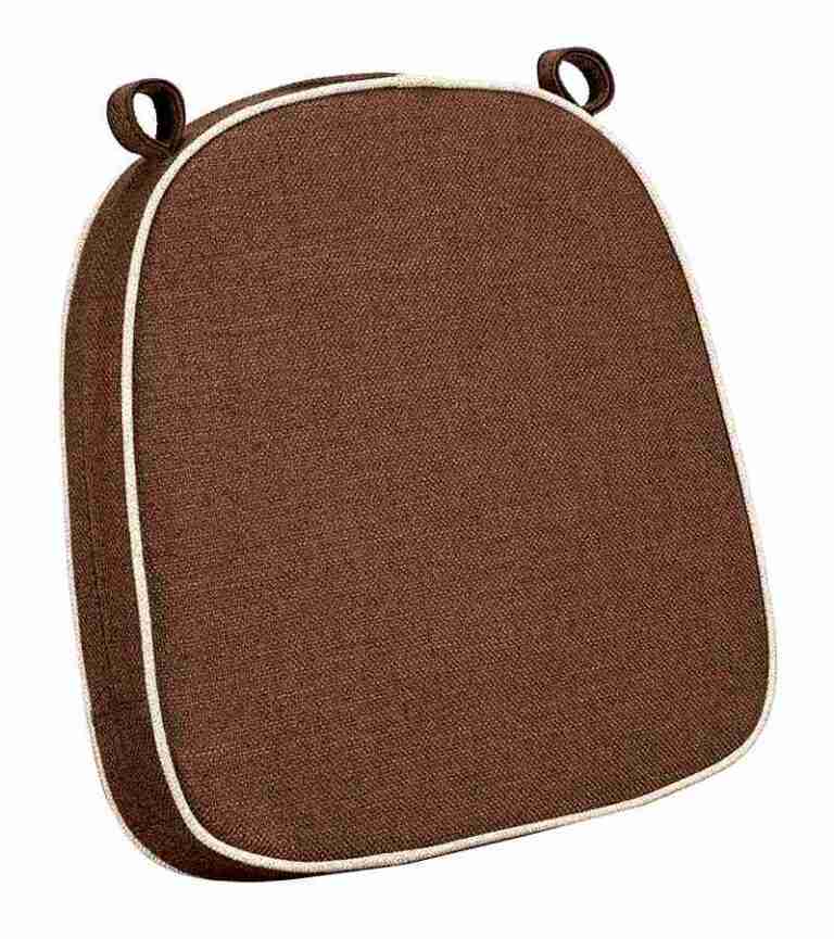 Dark Brown with Beige Piping 2.5″ Thick Chair Cushion – World’s Best Cushions | Rental