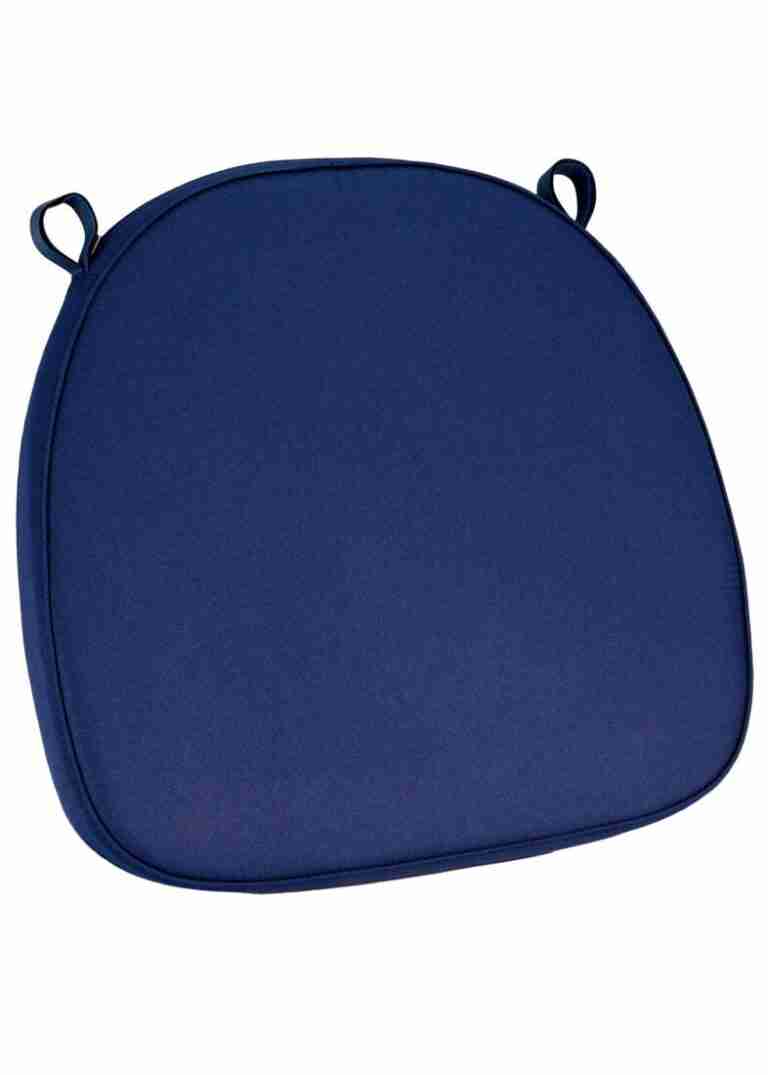 Navy Blue Fabric 2” Thick Cross Back Cushion | Rental