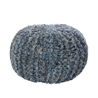 PU283 Denim Twisted Rope Pouf | Rental
