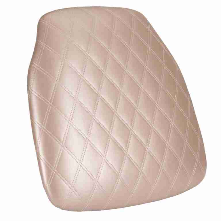 Rose Gold Vinyl Panel Back Chiavari Cushion with Bentley Stitching and SlipNot™ Technology | Rental