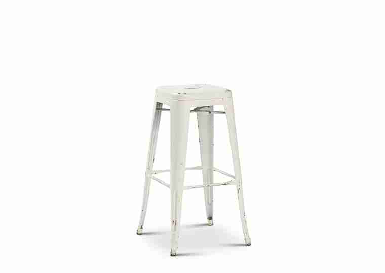 White Industrial Elio Bar Stool | Rental