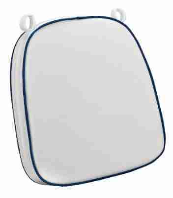 White with Navy Blue Piping 2.5″ Thick Chair Cushion – World’s Best Cushions | Rental White with Navy Blue Piping 2.5″ Thick Chair Cushion – World’s Best Cushions | Rental